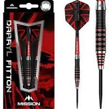 Darryl Fitton 26g Black and Red Electro Steel Tip - Click Image to Close